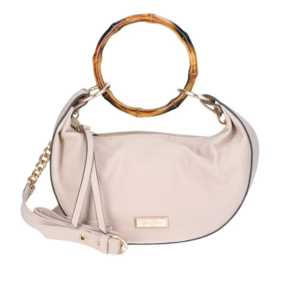 Jessica Simpson Cream Shoulder Bag with Bamboo Handle - Picture 1 of 5